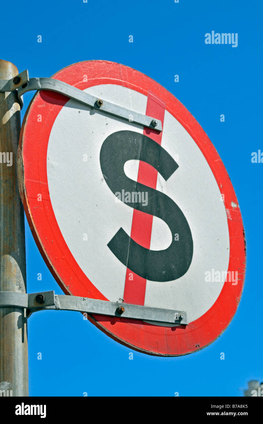 Traffic sign, no parking, Cape Town, South Africa Stock Photo
