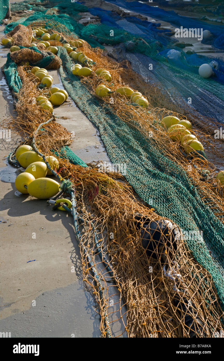 commercial Fishing Nets Out To Dry drying In The Sun Stock Photo Alamy