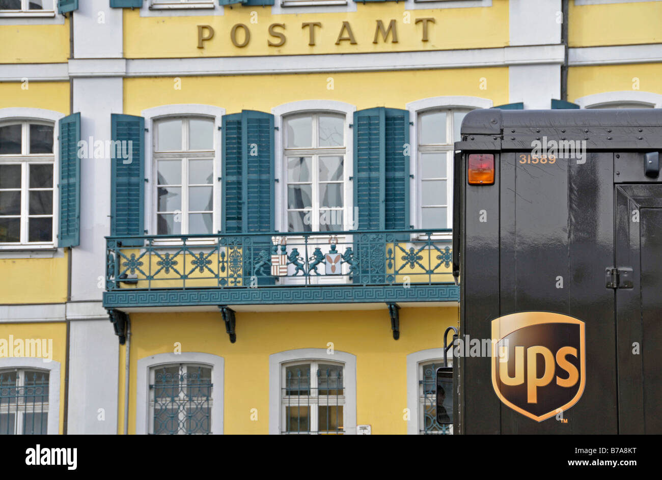 United Parcel Service, UPS in front of the main post office