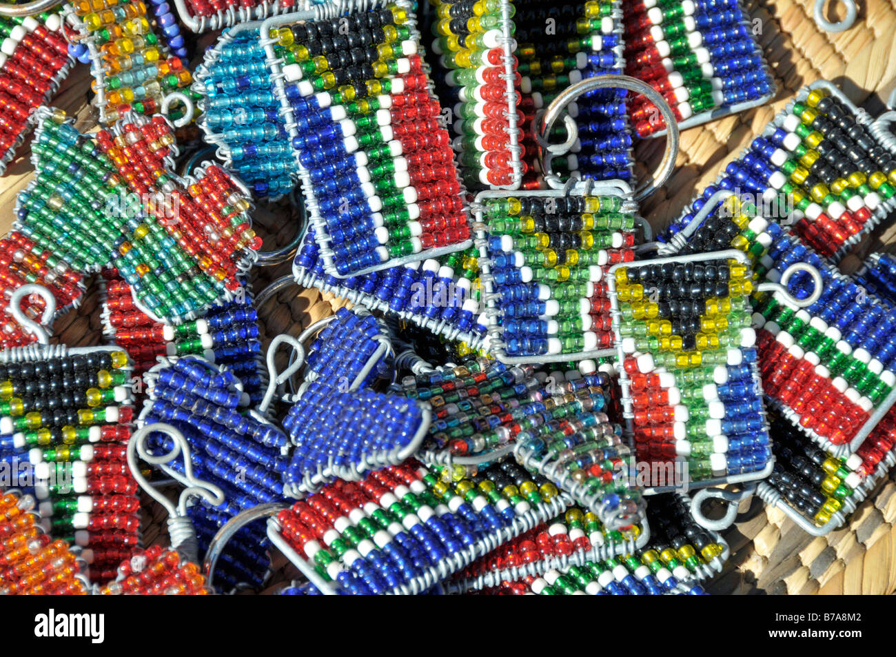 Multicolored keyrings, bulk articles, souvenirs, Cape Towm, South