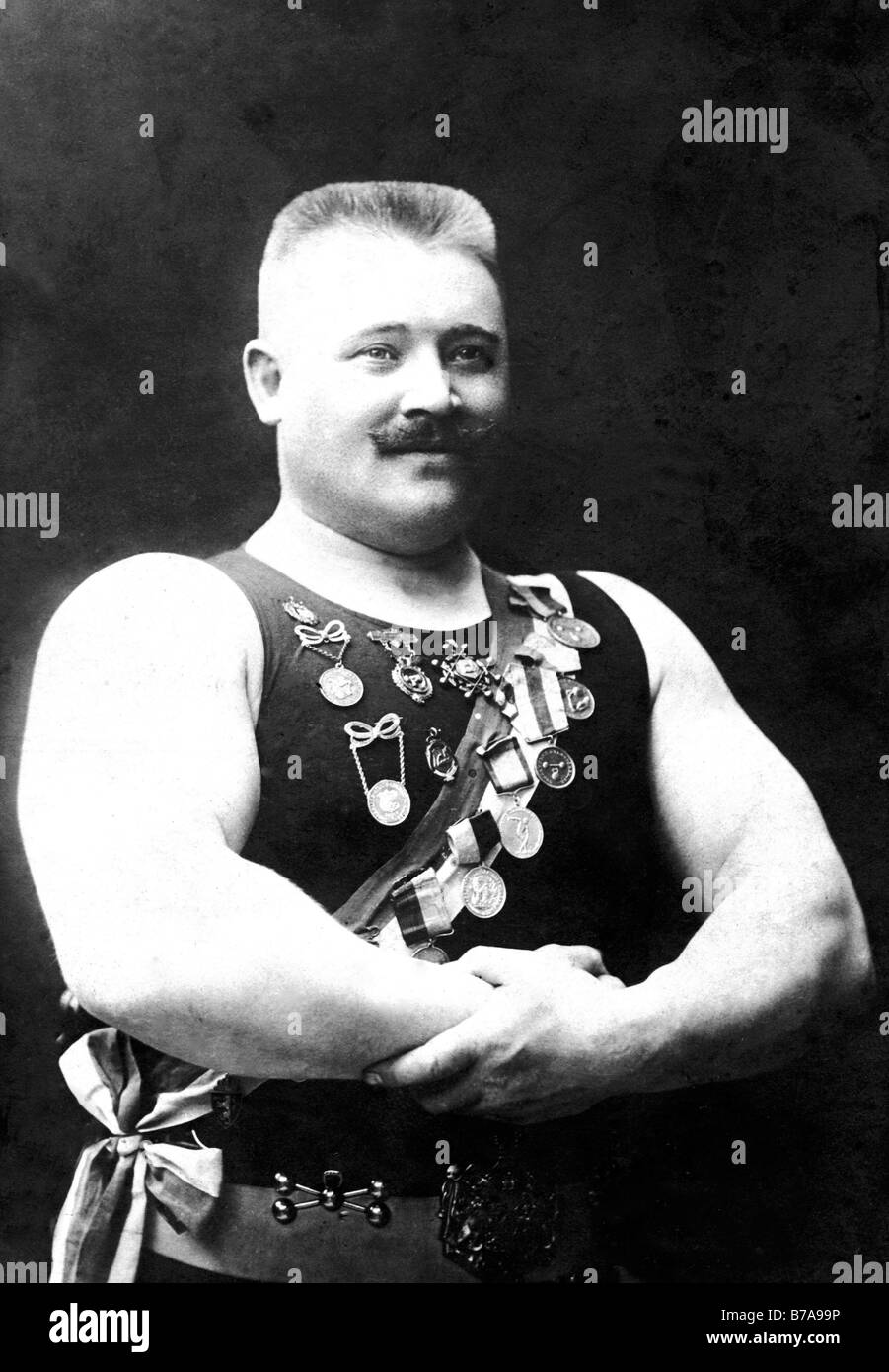 Historical photo, wrestler, ca. 1915 Stock Photo
