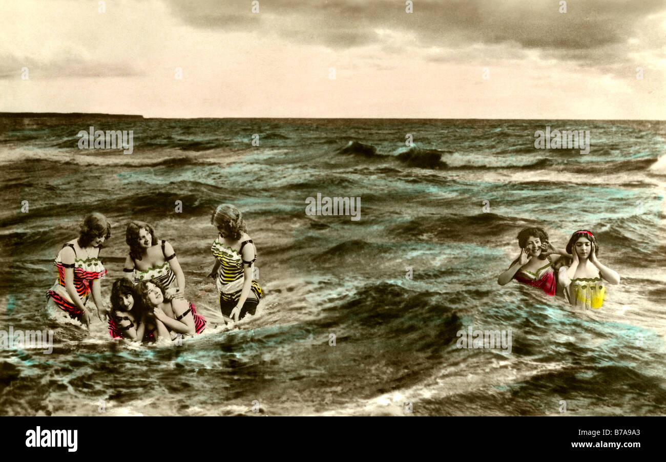 Historical photo, bathing women, ca. 1900 Stock Photo