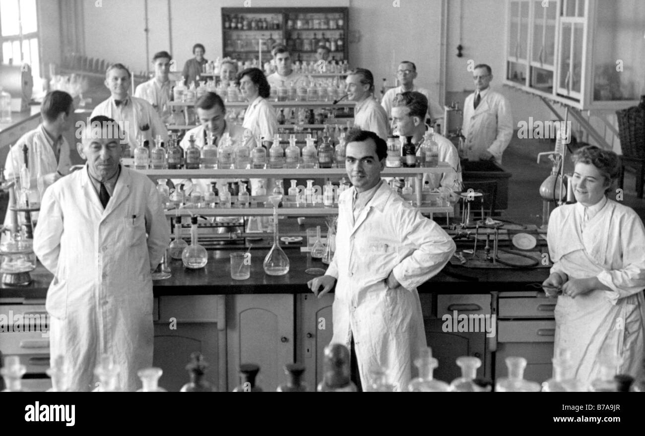 Historic photo, chemists, ca. 1920 Stock Photo