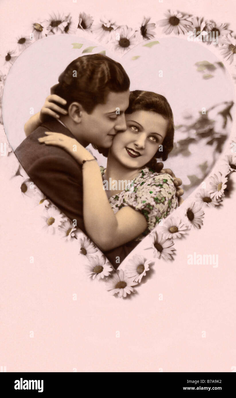 Historic photo, loving couple, ca. 1920 Stock Photo