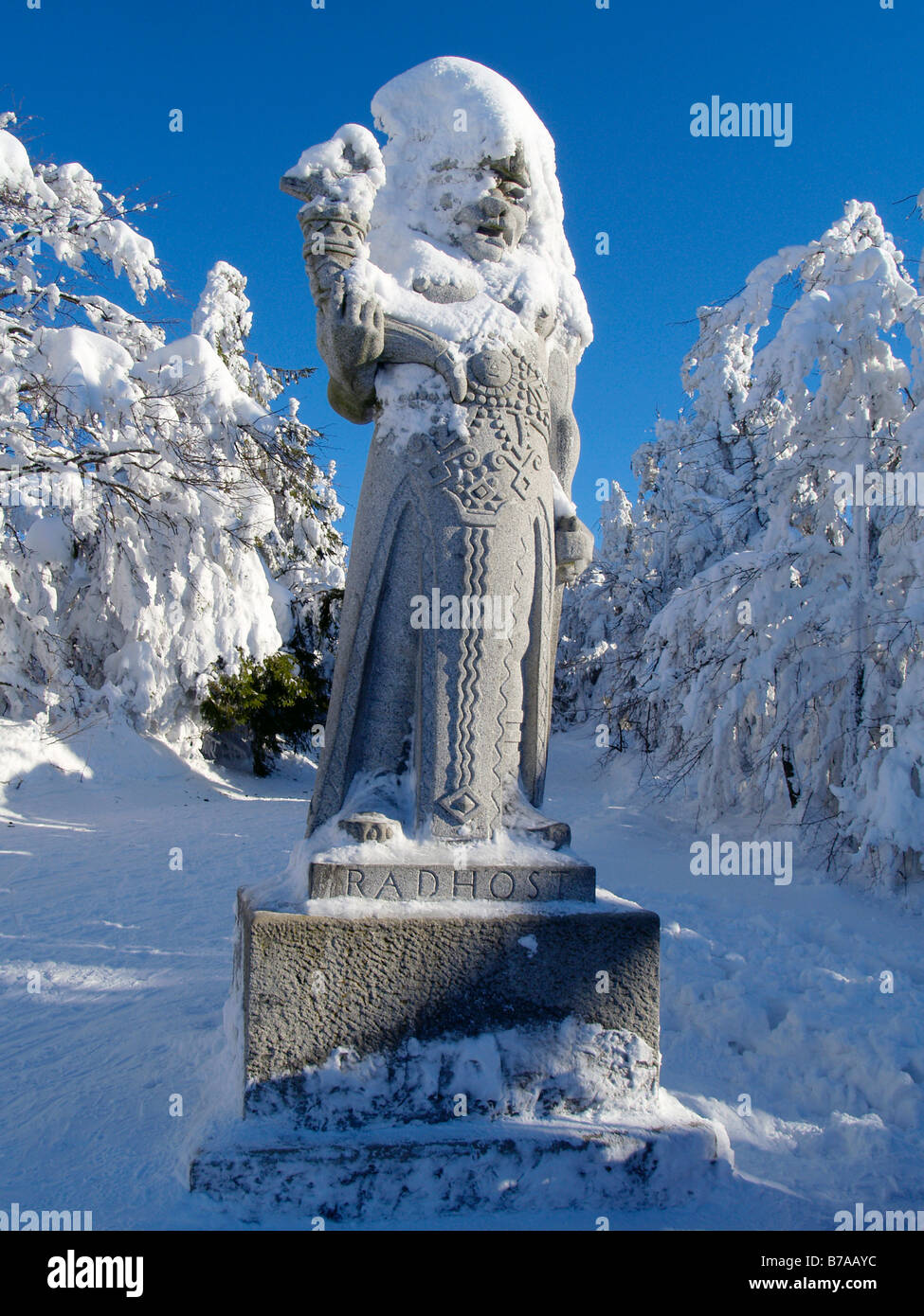 Radegast statue, Beskids, protected landscape area, Northern Moravia, Czech Republic, Central Europe Stock Photo