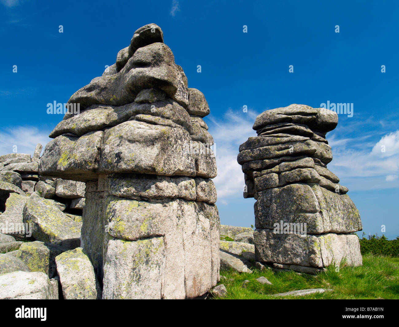 Divci kameny, Maiden rocks, Krkonose National Park, Giant Mountains ...