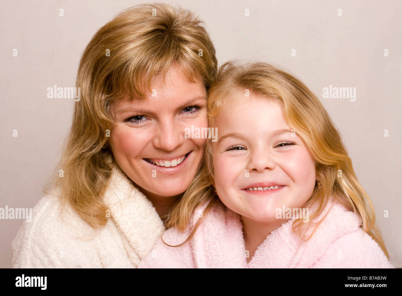 5 year old girl with her mother, 31 years old Stock Photo