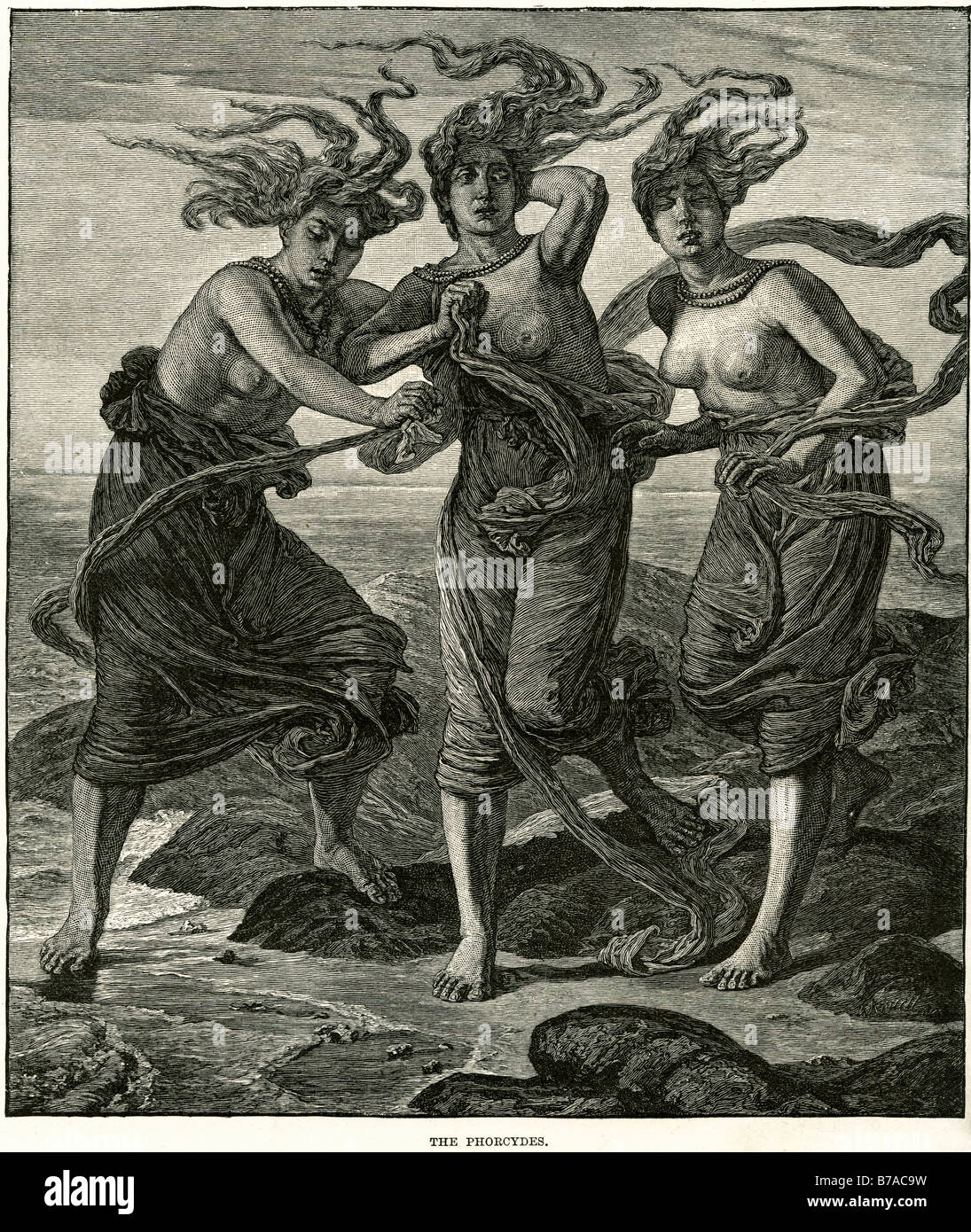 phorcydes In Greek mythology the Phorcydes were the children of Phorcys and Ceto and include the Hesperides, the Graeae, the Gor Stock Photo