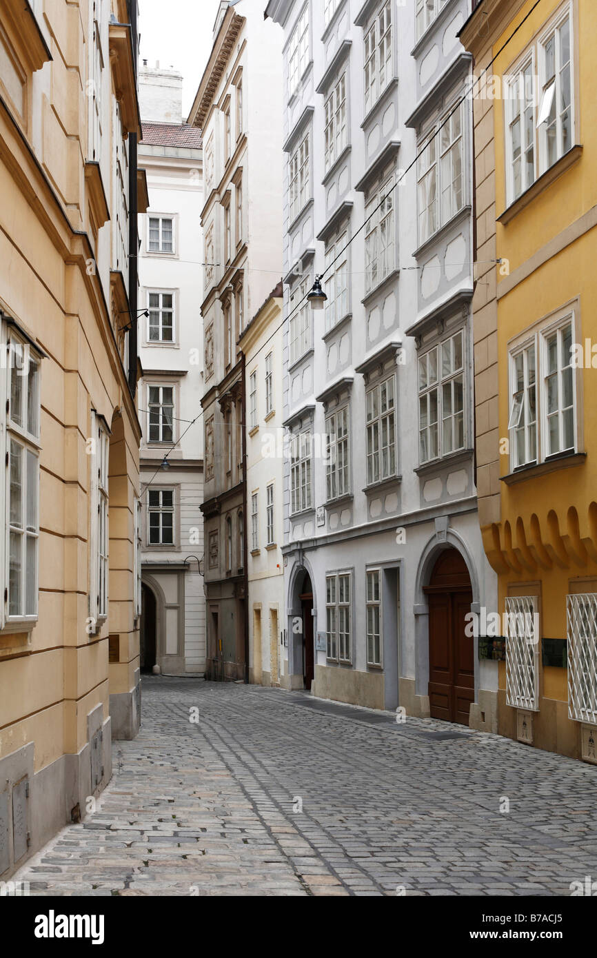 Domgasse with Mozarthaus, Mozart's house, second house on the right, Vienna, Austria, Europe Stock Photo