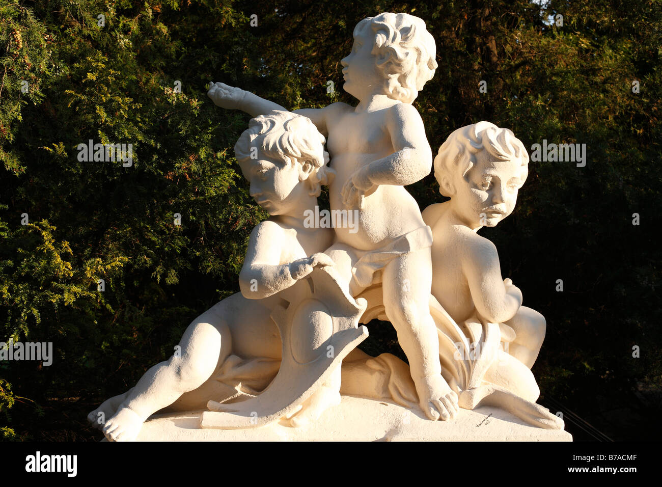 Sculpted puttos in the Burggarten Vienna, Austria, Europe Stock Photo