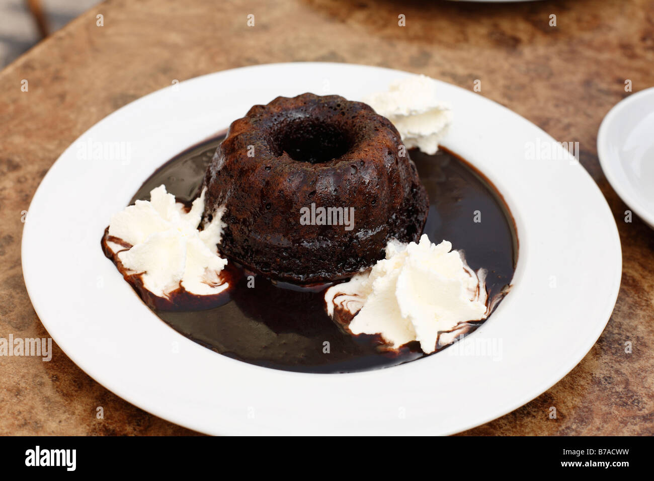 Mohr im Hemd, dessert, chocolate cake with chocolate sauce, Austria, Europe Stock Photo