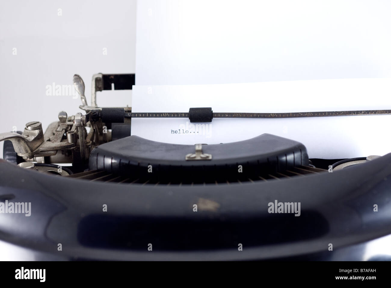 Typewriter typing the word 