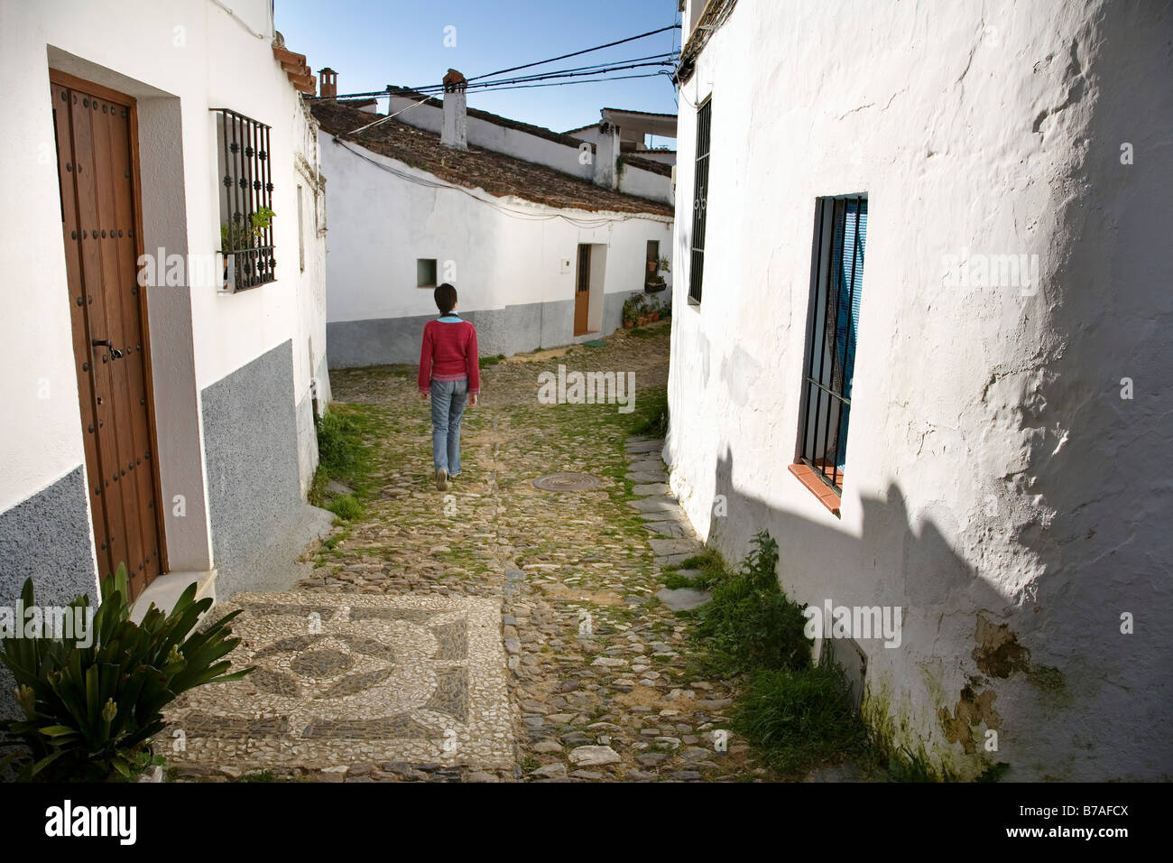 Urban of Cultural Interest Linares de la Sierra Natural Park Sierra de Aracena and Picos de Aroche Huelva Andalusia Spain Stock Photo