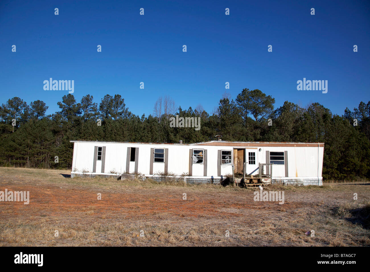 Abandoned mobile home. Stock Photo