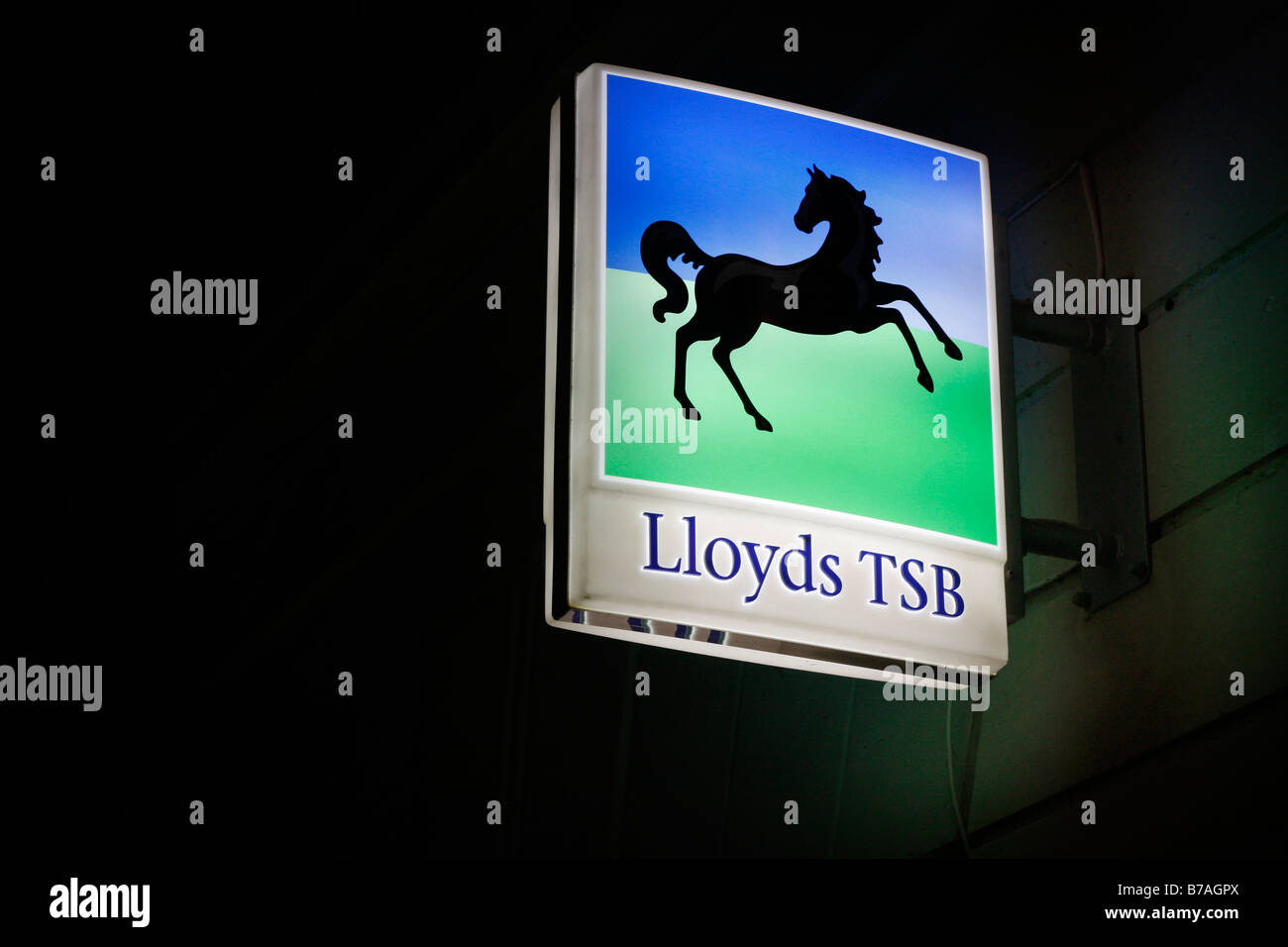 The Lloyds TSB sign outside the branch in Exeter Stock Photo