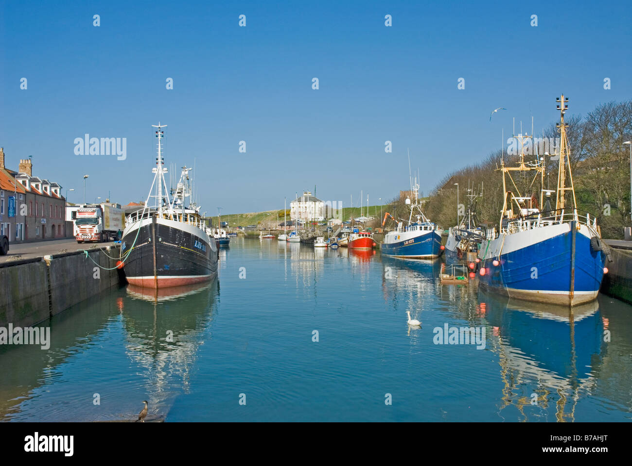 Fishing boats in Eyemouth Harbour Scottish Borders Stock Photo - Alamy