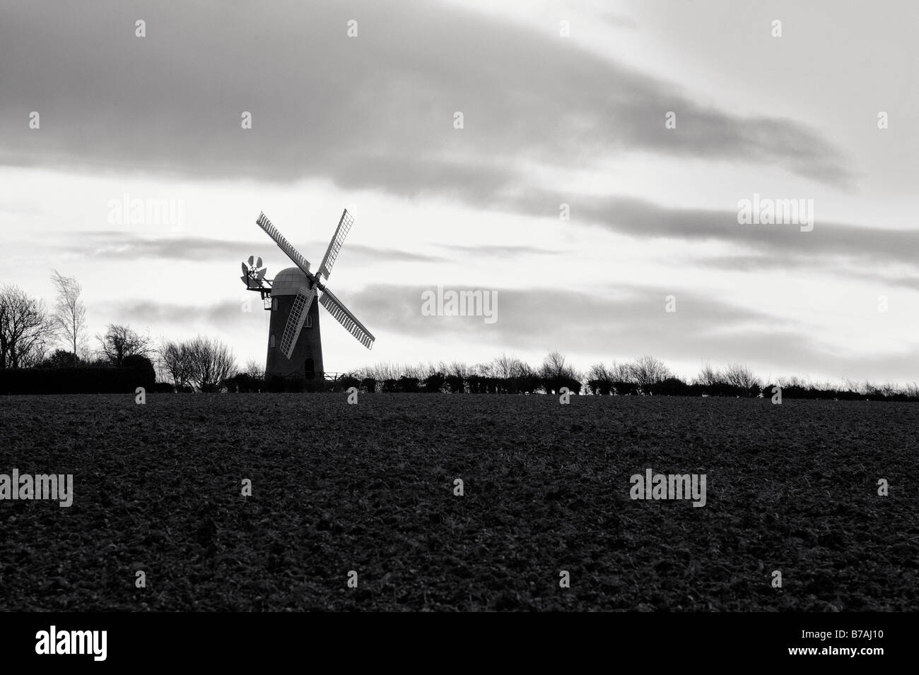 Winter Windmill Stock Photo