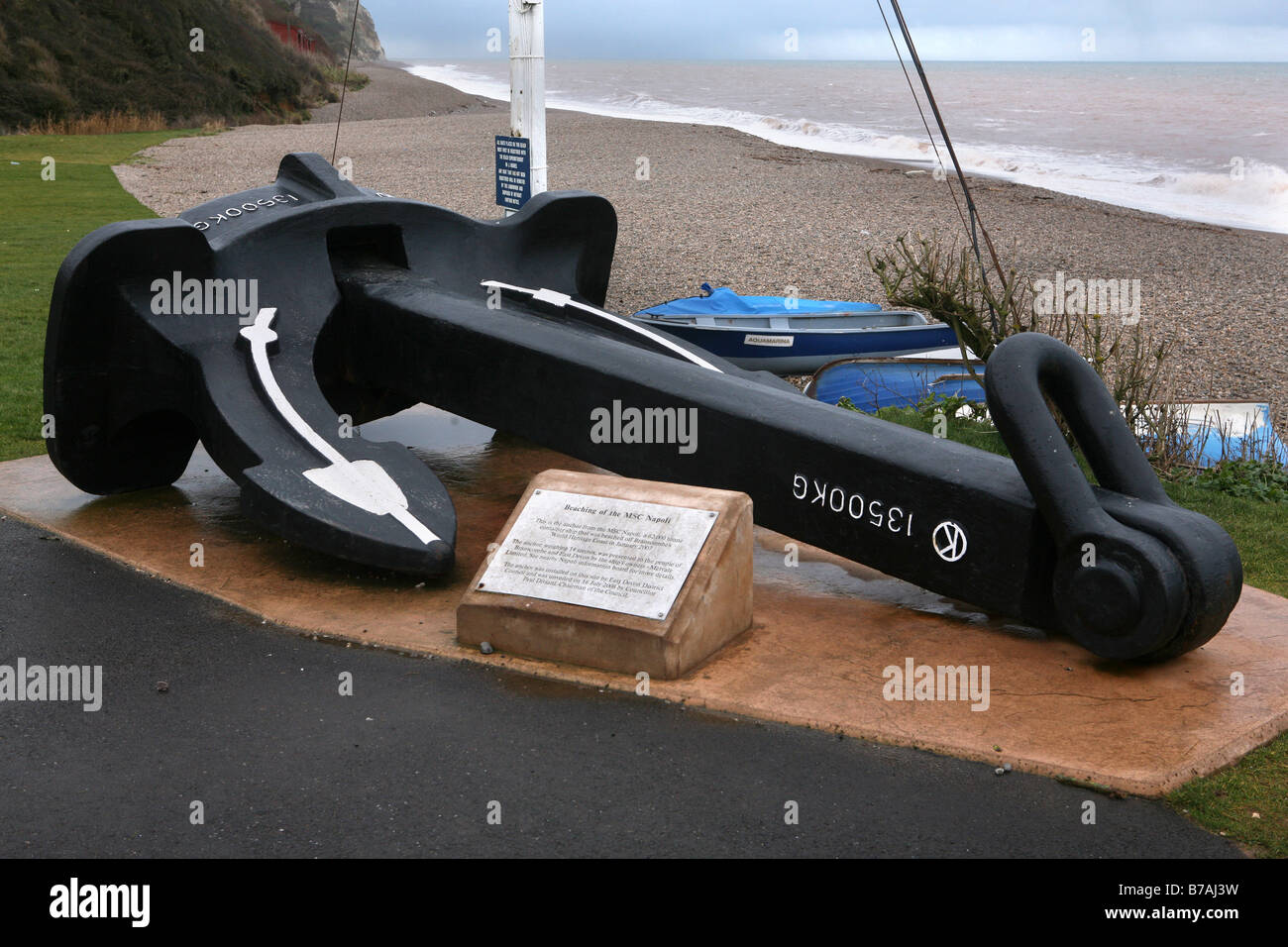 Branscombe Beach, Devon two years on from when the cargo from the Napoli ship washed up on the shore Stock Photo