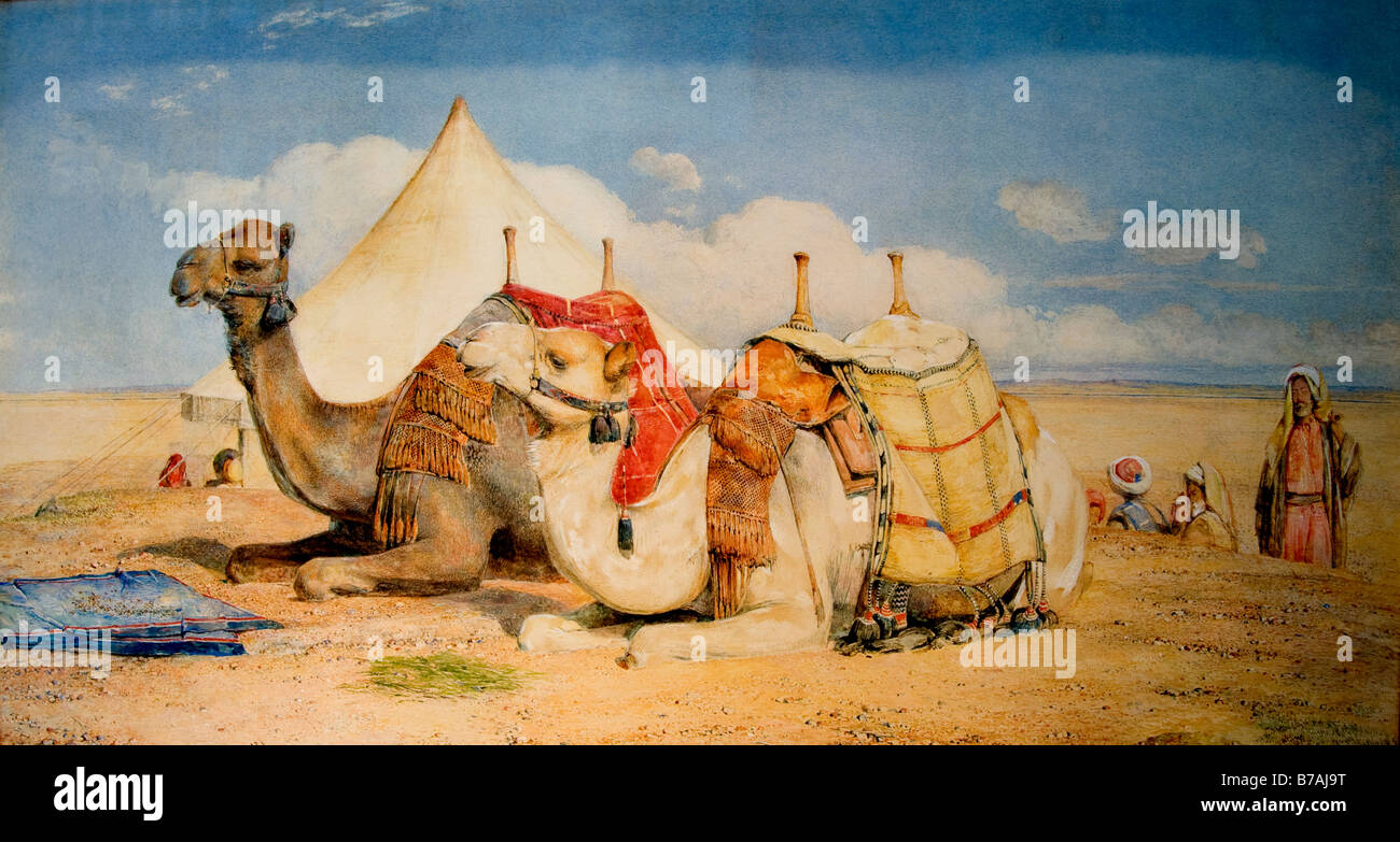 Edfou Upper Egypt by John Frederic Lewis 1859 Stock Photo