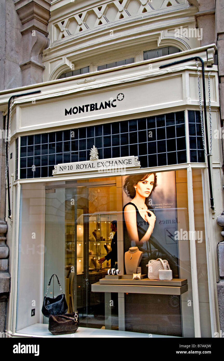 Royal Exchange nr 10 Mont Blanc Luxury Shopping Stock Photo