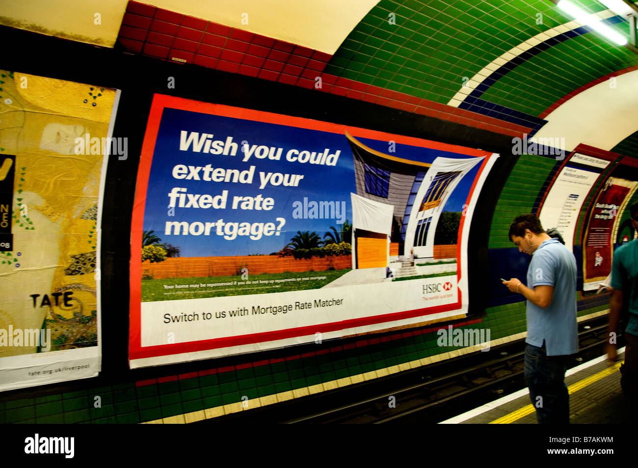 Billboard subway rail station house commercial Stock Photo