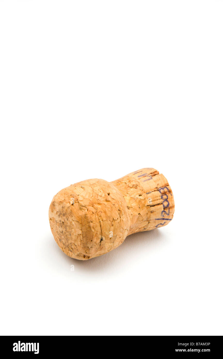 champagne cork on white ground Stock Photo - Alamy