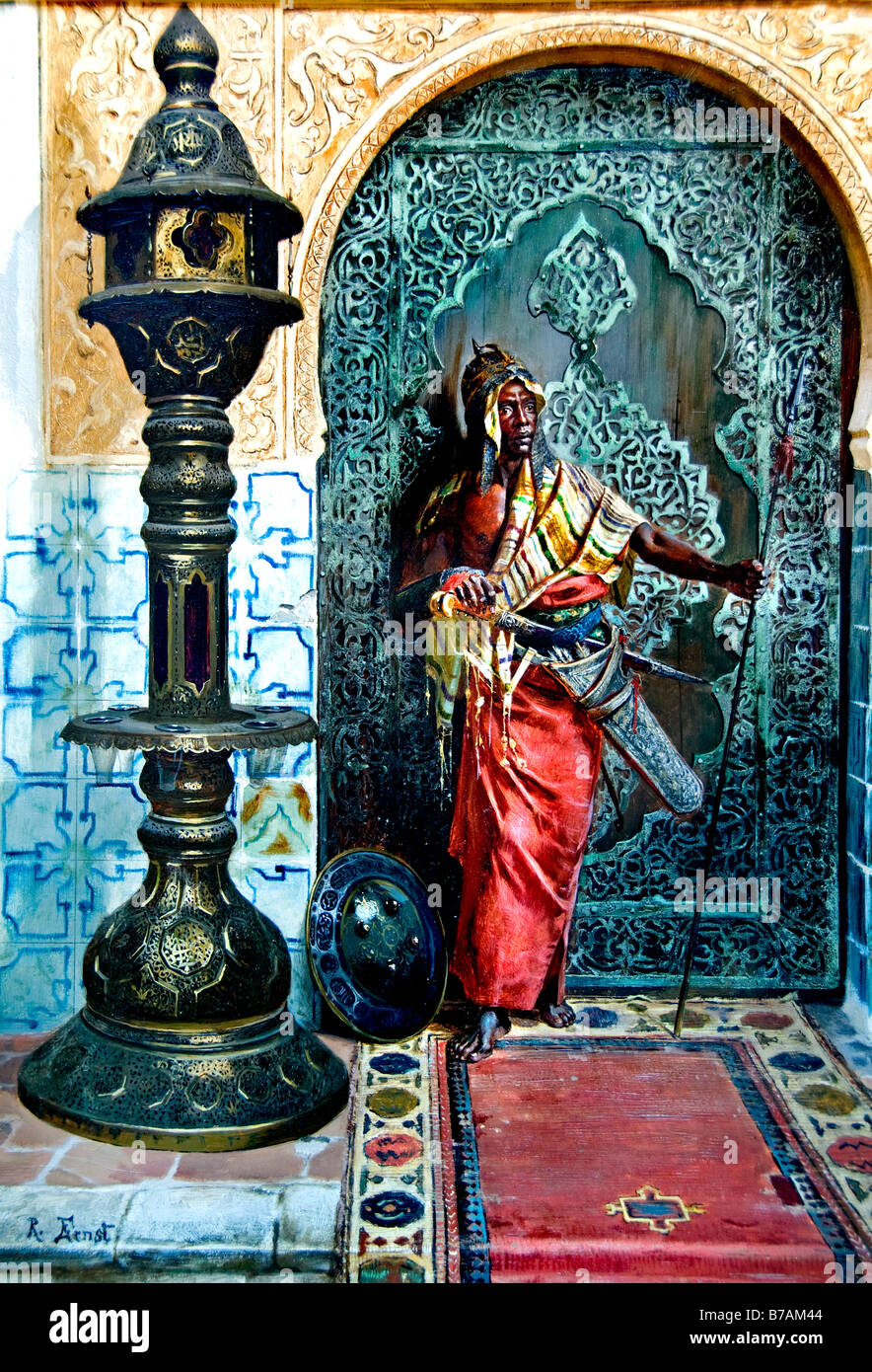 Gardien du Harem by Rudolf Ernst Arabian harem seraglio egypt arab Stock Photo