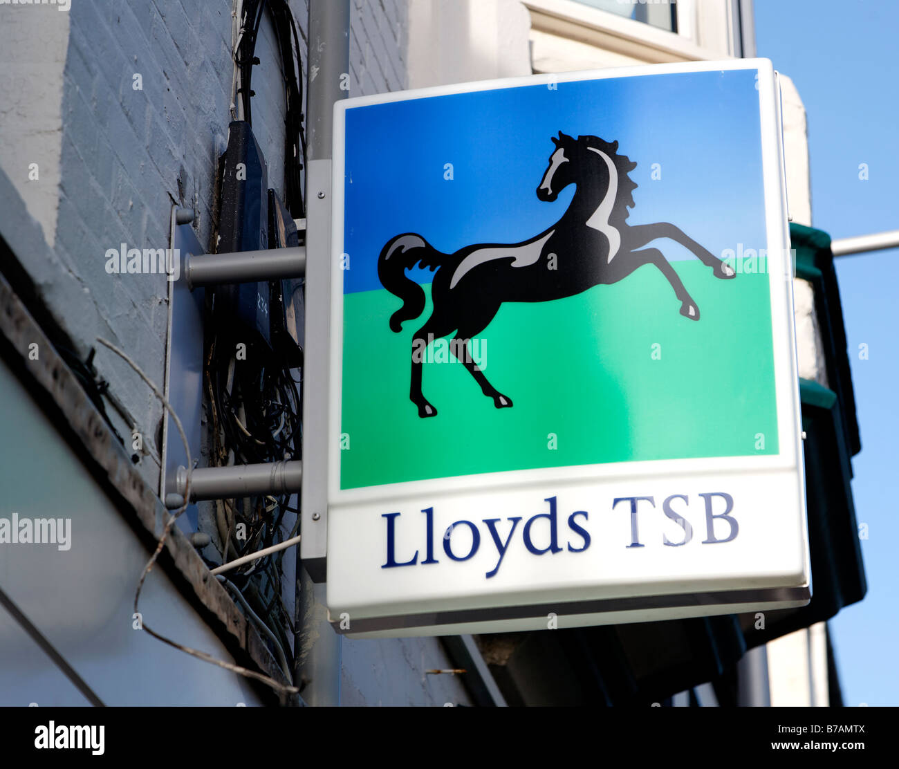 Lloyds TSB bank Black Horse sign Stock Photo