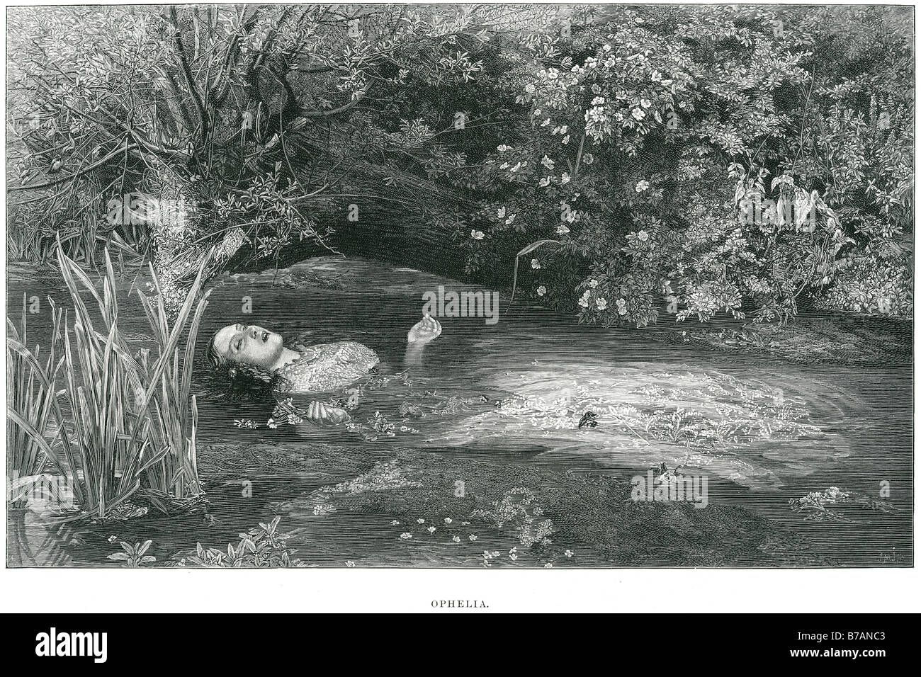 Ophelia John Everett Millais 1852 Tate Gallery collection Kenneth Branagh's Hamlet Stock Photo