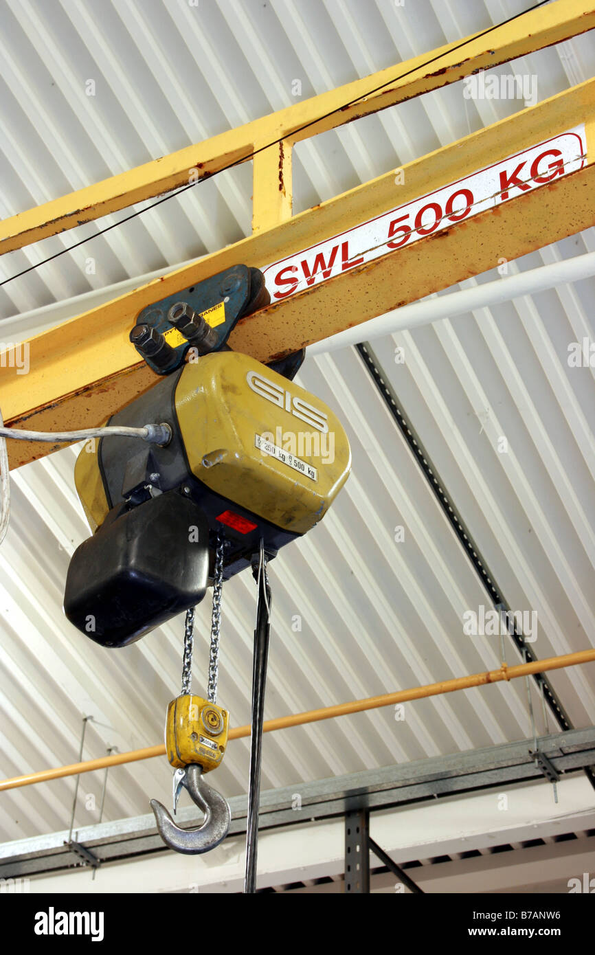 overhead crane in a factory Stock Photo