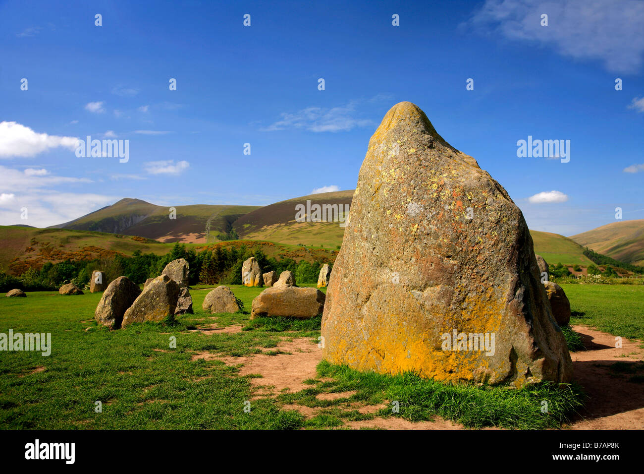 Castlerigg Ancient Stone Circle near Keswick Town Lake District National Park Cumbria County England UK Stock Photo