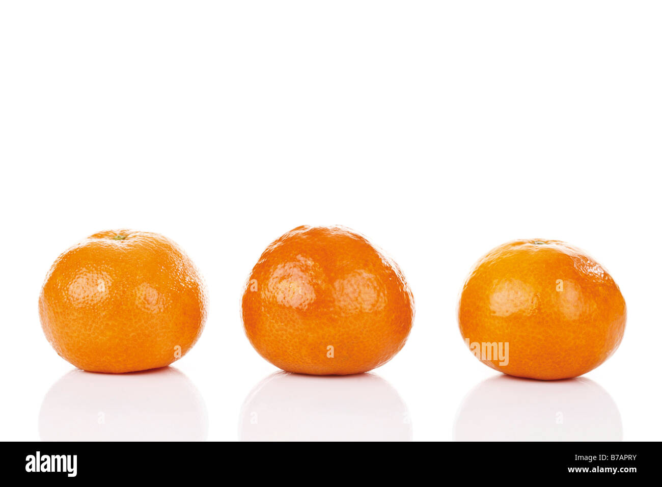 Three mandarines Stock Photo