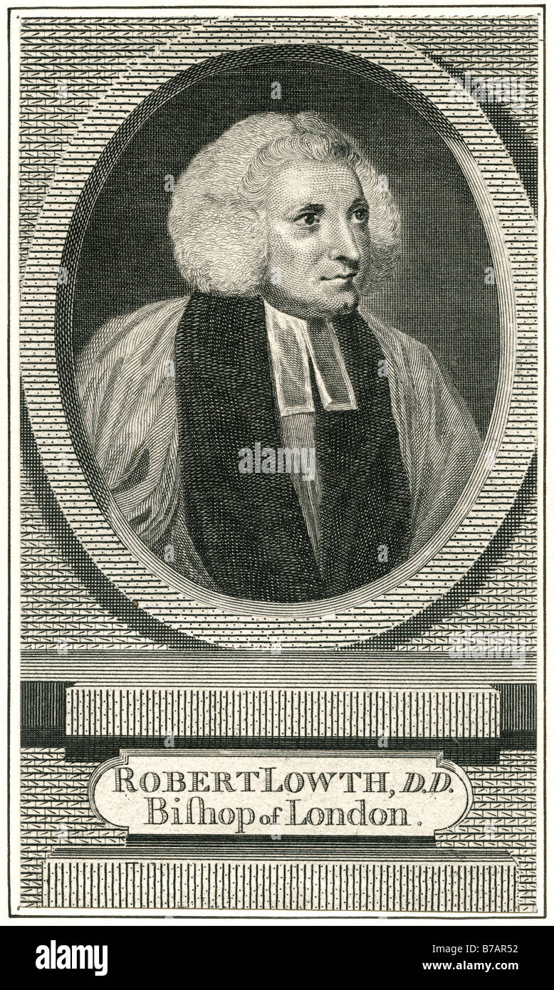 Robert Lowth FRS (27 November 1710 – 3 November 1787) was a Bishop of the Church of England, a professor of poetry at Oxford Uni Stock Photo