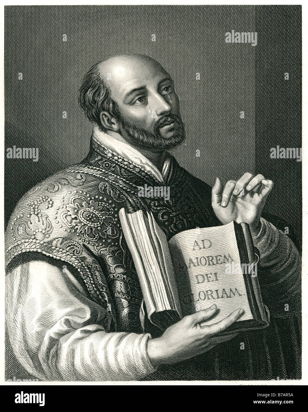 Saint Ignatius of Loyola (Spanish: Ignacio López de Loyola) (October 23, 1491 – July 31, 1556) was the principal founder and fir Stock Photo