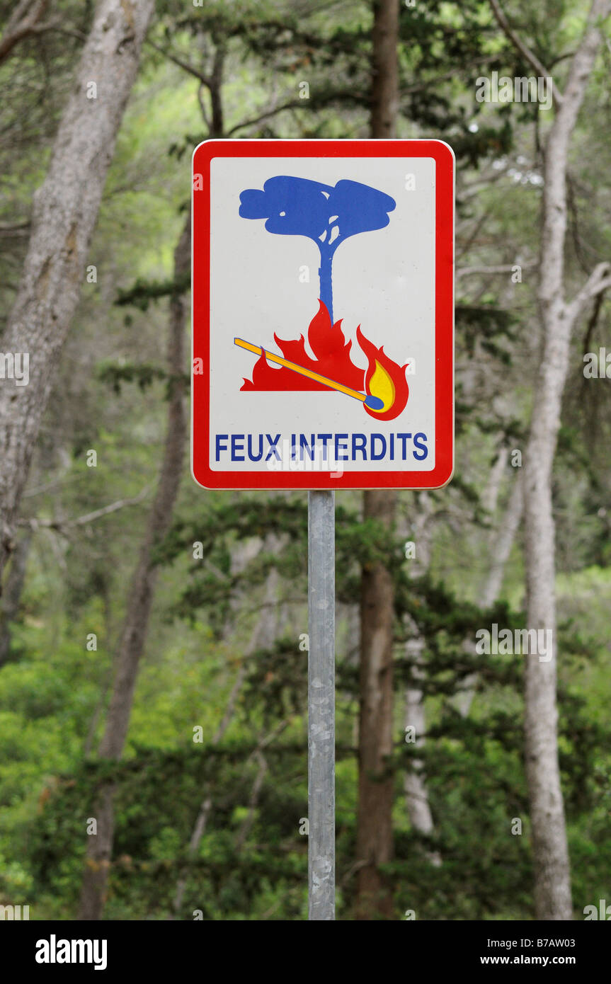 Forest Fire Warning Sign Stock Photo
