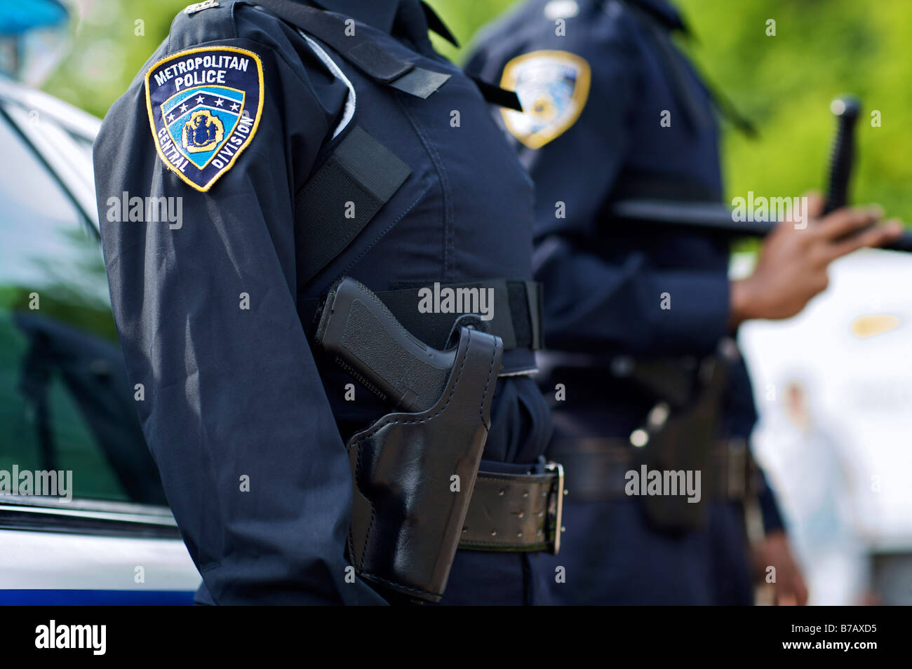 Close-up of Police Officer's Gun Stock Photo