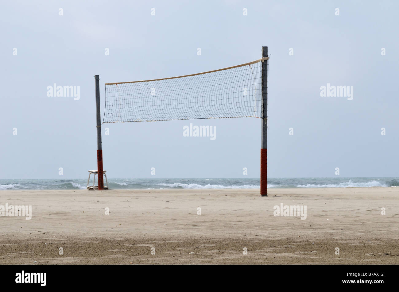 Volleyball Net on the Beach Stock Photo Alamy