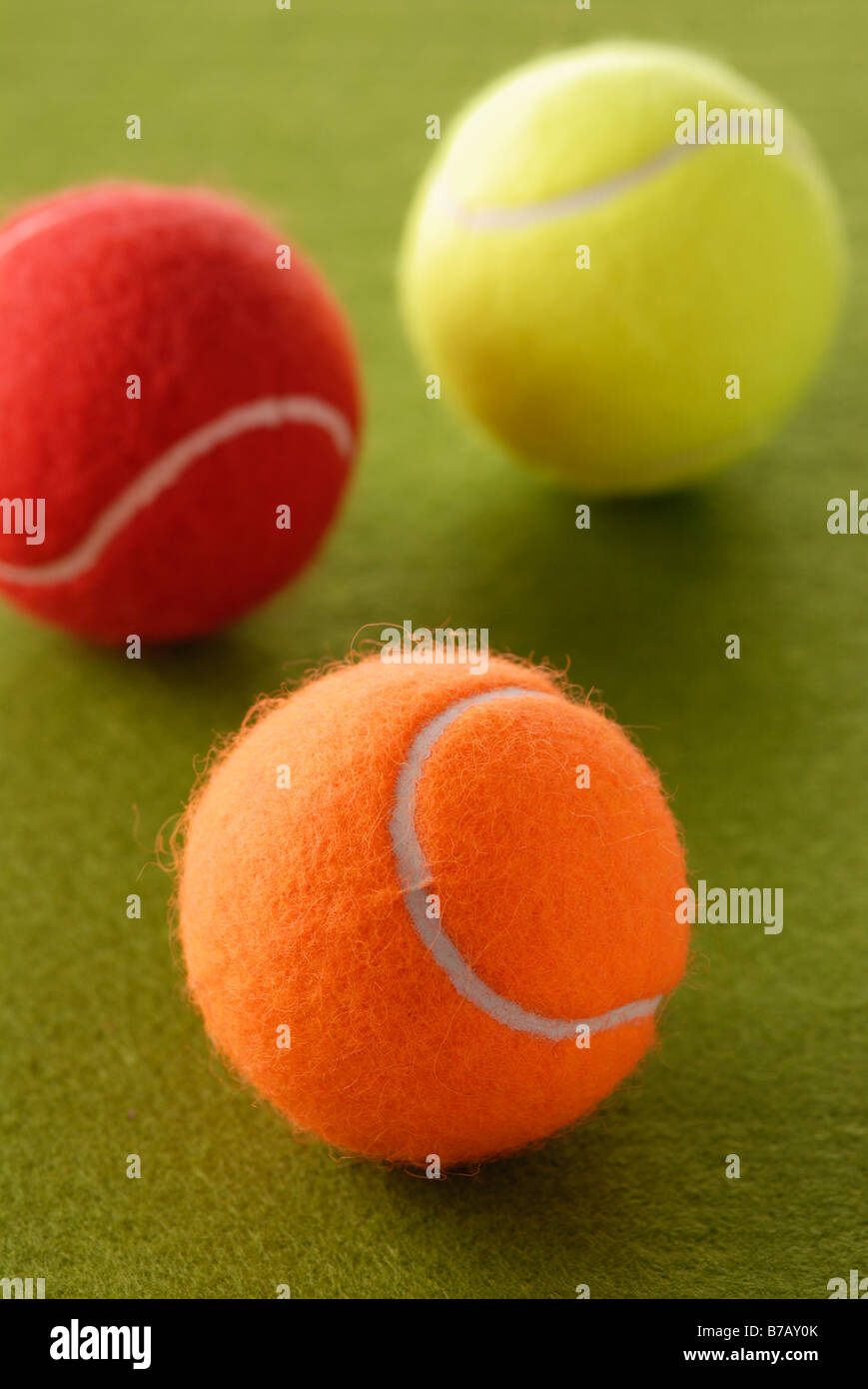 Three Tennis Balls Stock Photo Alamy