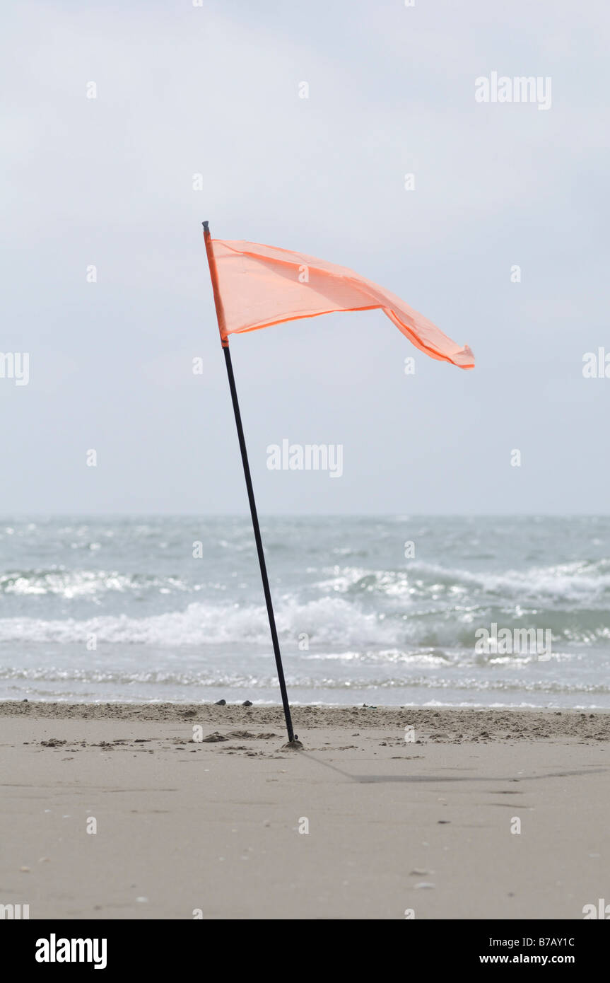 Flag on Beach Stock Photo Alamy