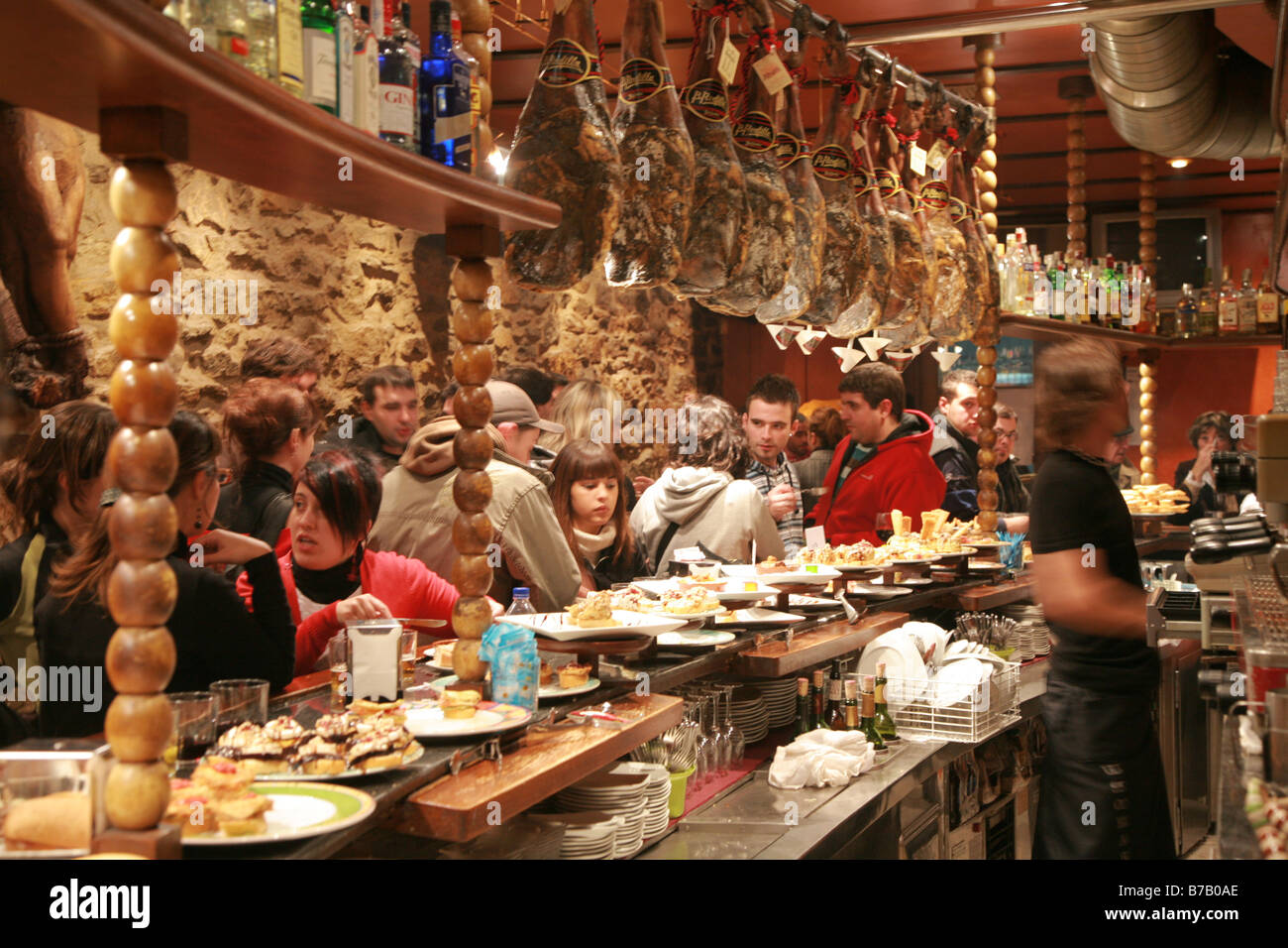 Tapas bar and tapas on show Stock Photo - Alamy