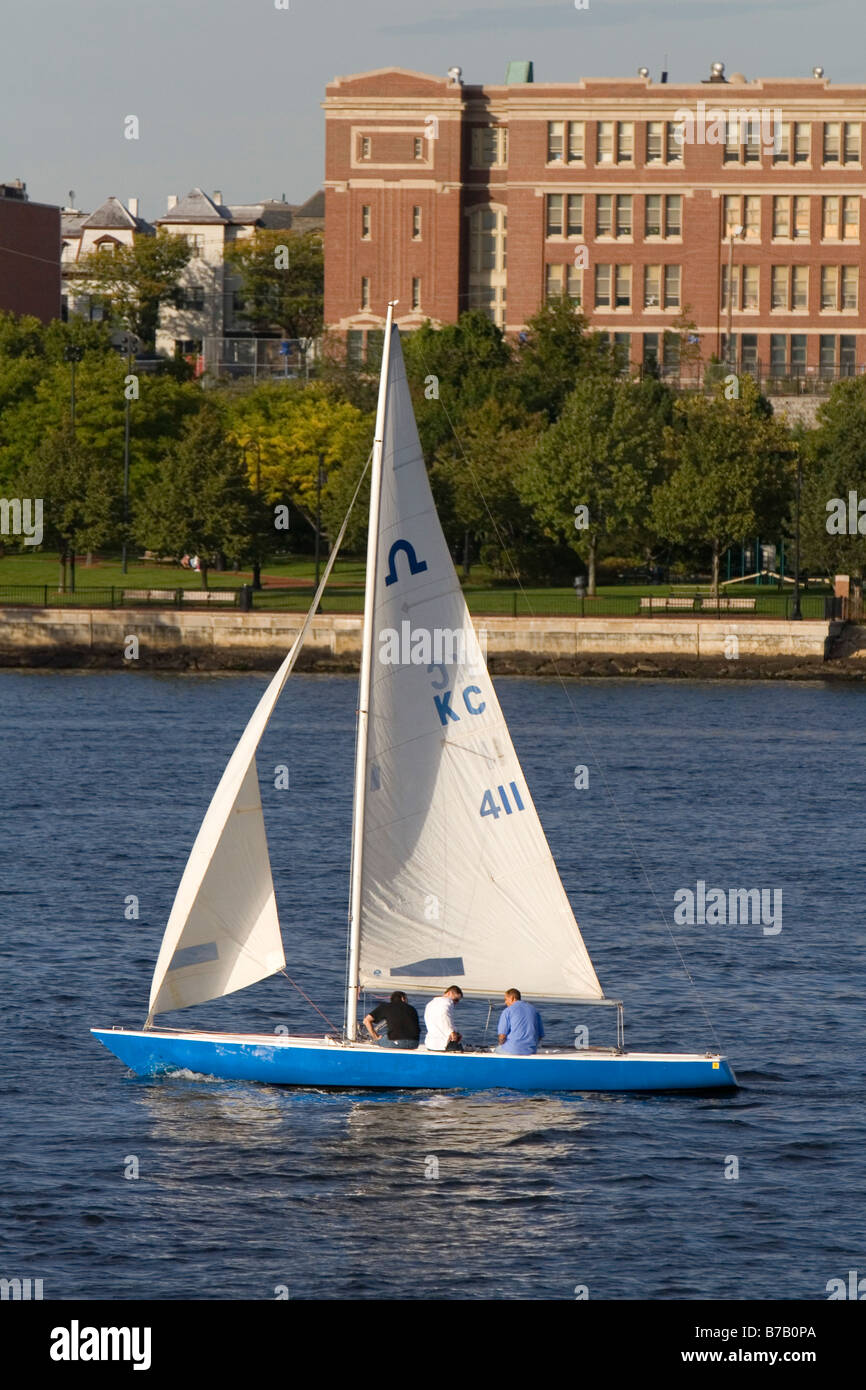 Sailboat in Boston Harbor Boston Massachusetts USA Stock Photo Alamy