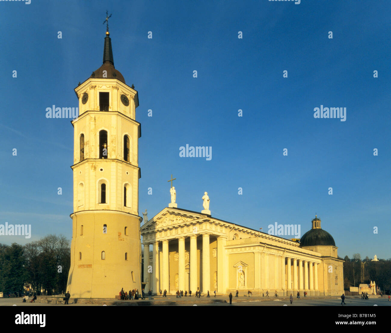Cathedral and belfry at Cathedral Square in Vilnius Lithuania Stock