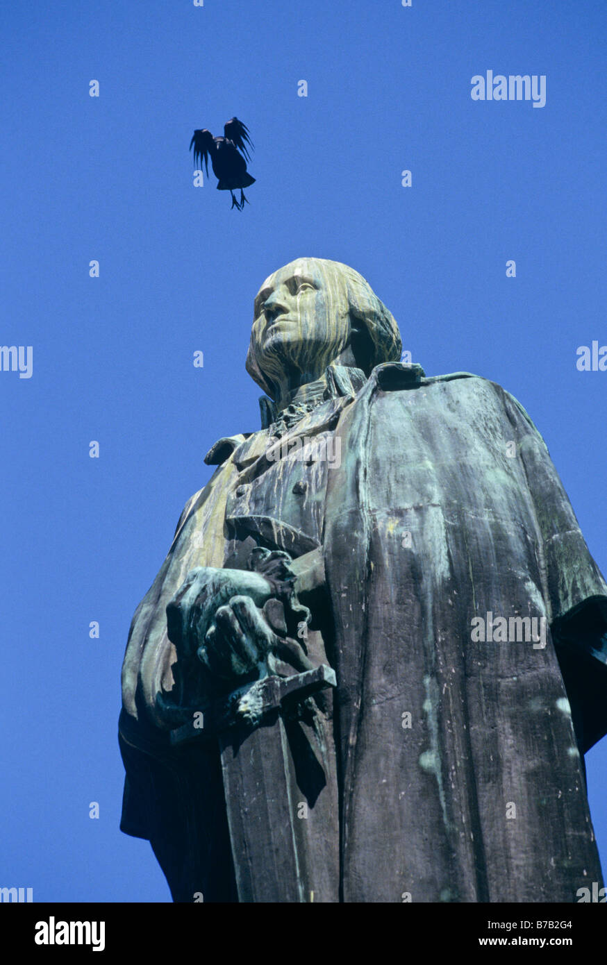 A statue of Washington outside the Pike Place Market in Seattle