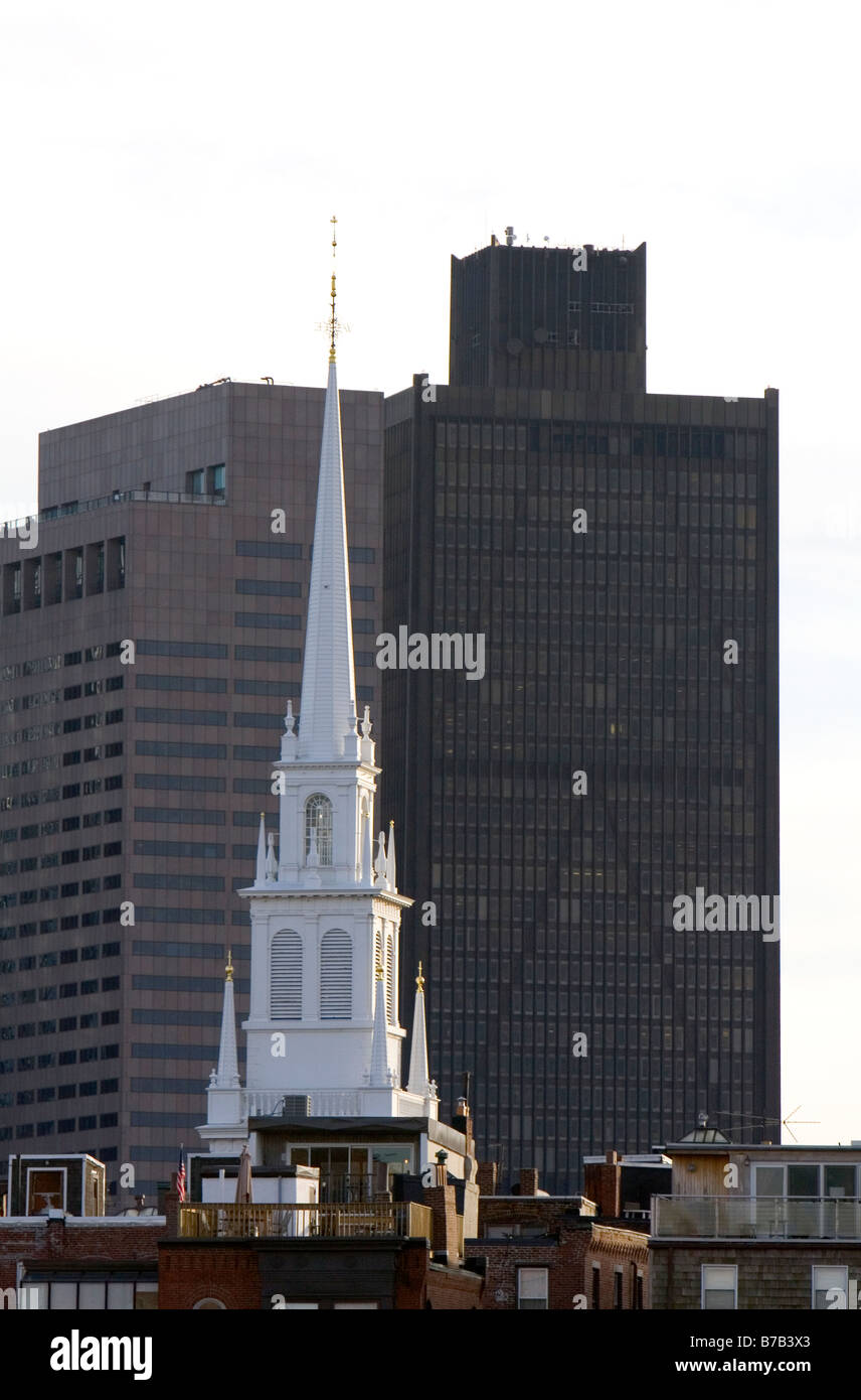 Old North Church steeple in Boston Massachusetts USA Stock Photo