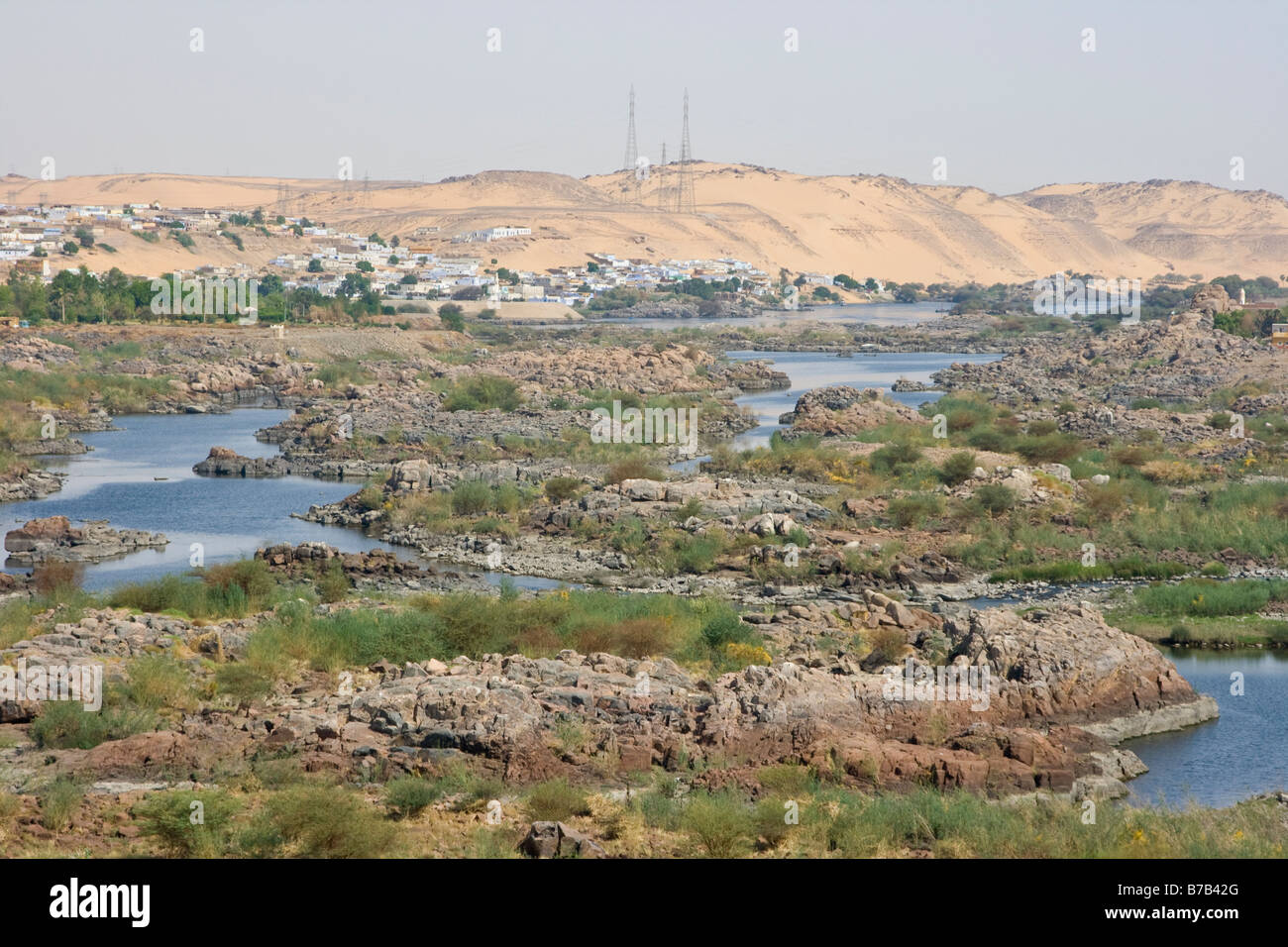 View Of The First Cataract Of The Nile River Near Aswan Egypt Stock Photo Alamy