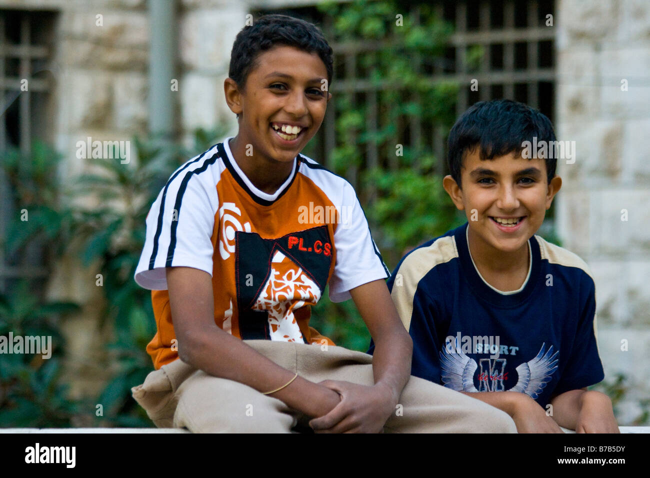 Joranian Boys in Amman Jordan Stock Photo