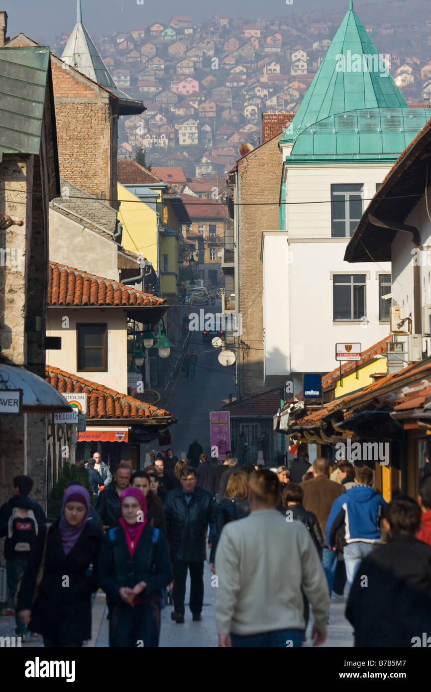 Bascarsija Old Town in Sarajevo Bosnia Stock Photo