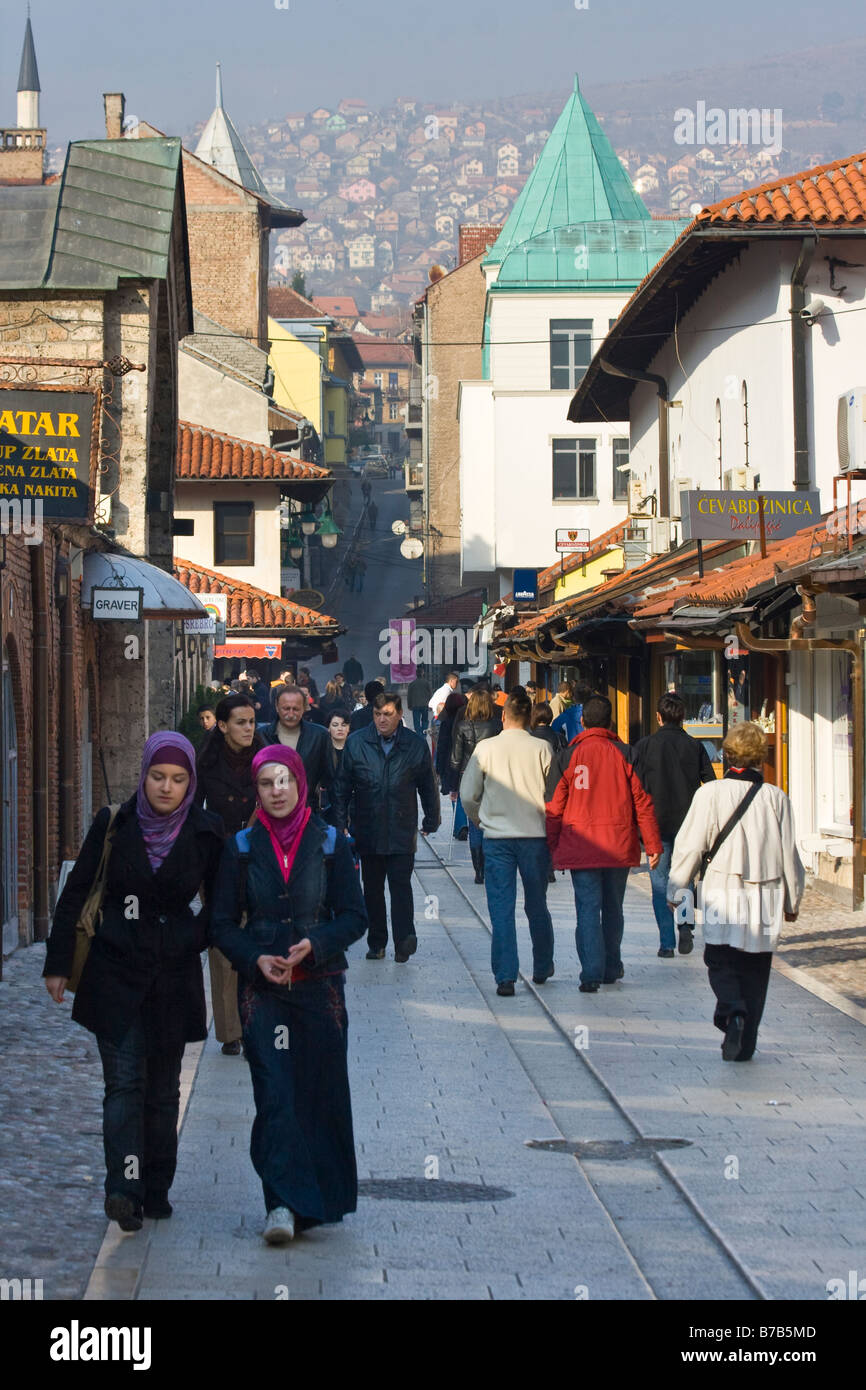 Bascarsija Old Town in Sarajevo Bosnia Stock Photo
