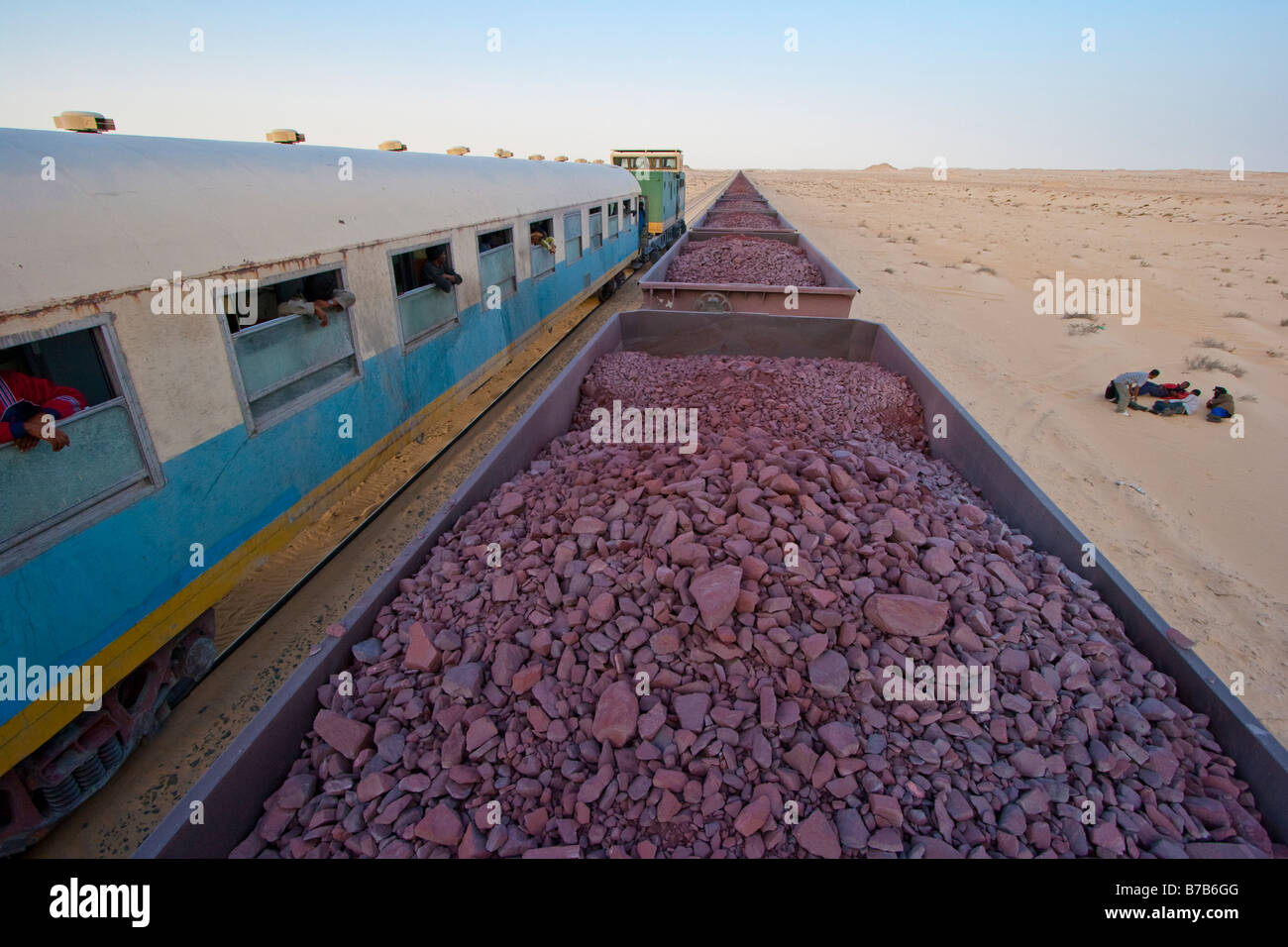 Iron Ore Train from Zouerat to Nouadhibou in Mauritania Stock Photo Alamy
