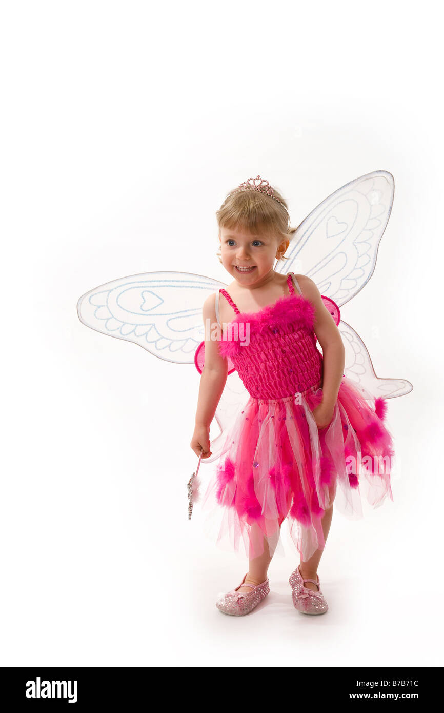 little girl dressed as a pink fairy Stock Photo - Alamy